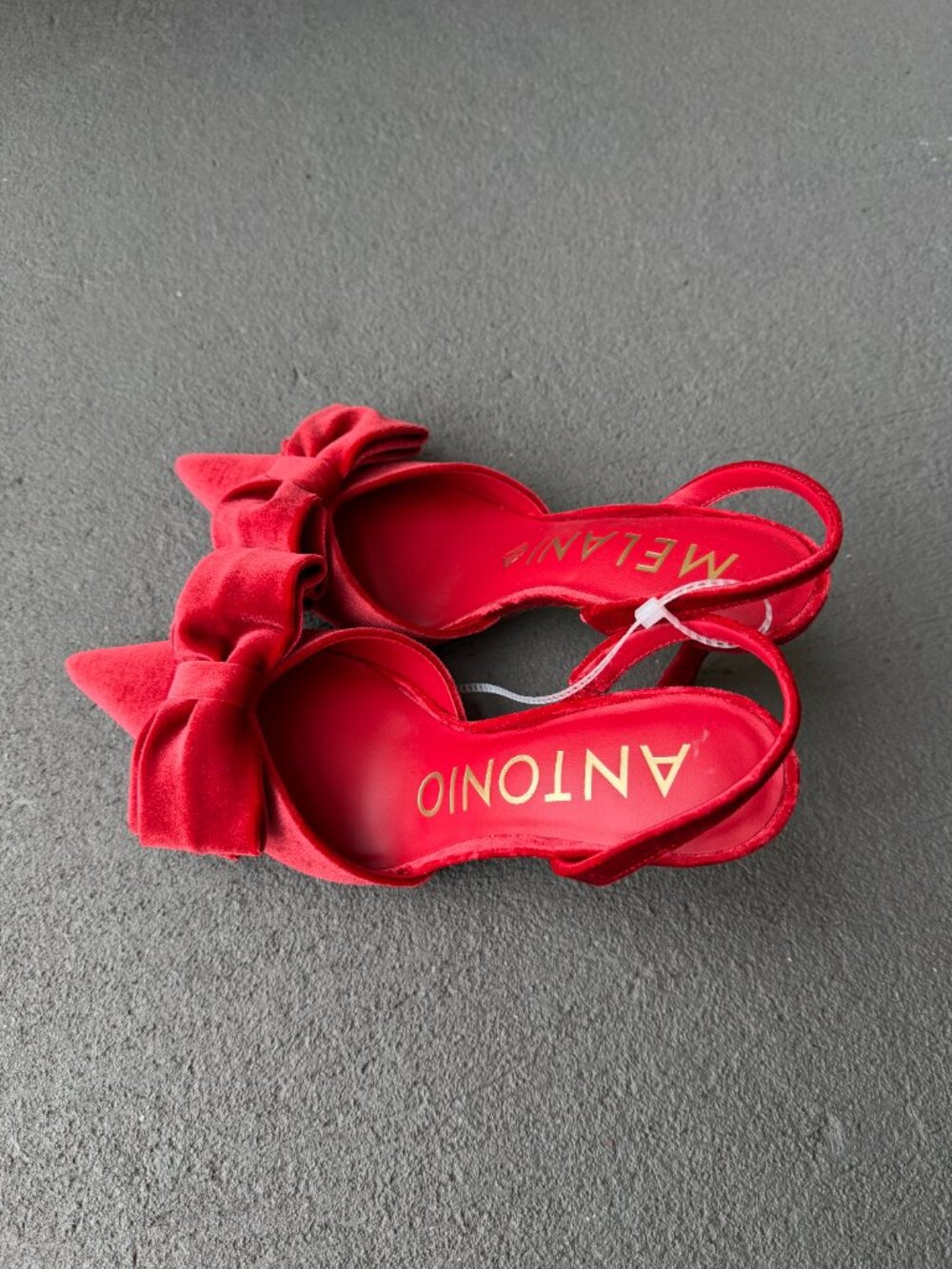 Antonio Melani Gentry Santorini Red Velvet Bow Slingback Pumps 9.5 NWOB - Picture 6 of 8